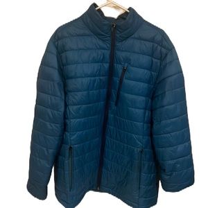 Version Men Packable Puffer Teal Blue Jacket Size LARGE